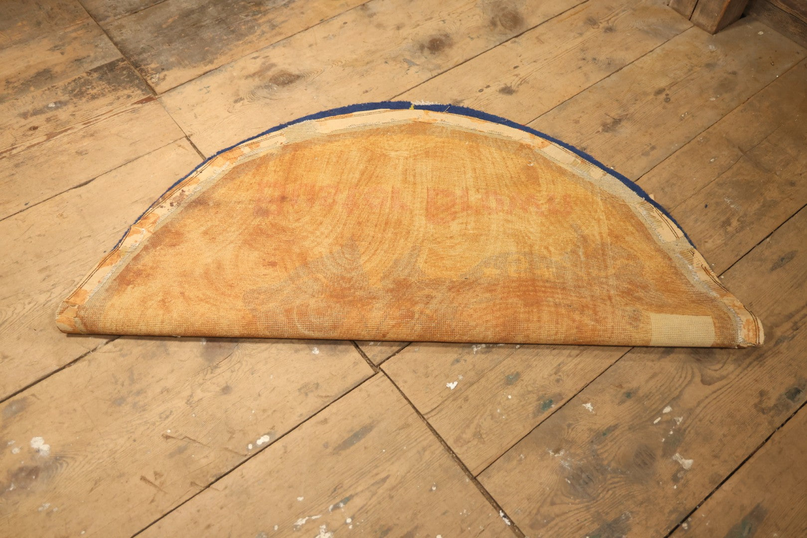 Vintage Buster Brown Round Shoe Store Advertising Rug With Character And Tige Dog Graphic, 52-1/2" X 53-1/2"