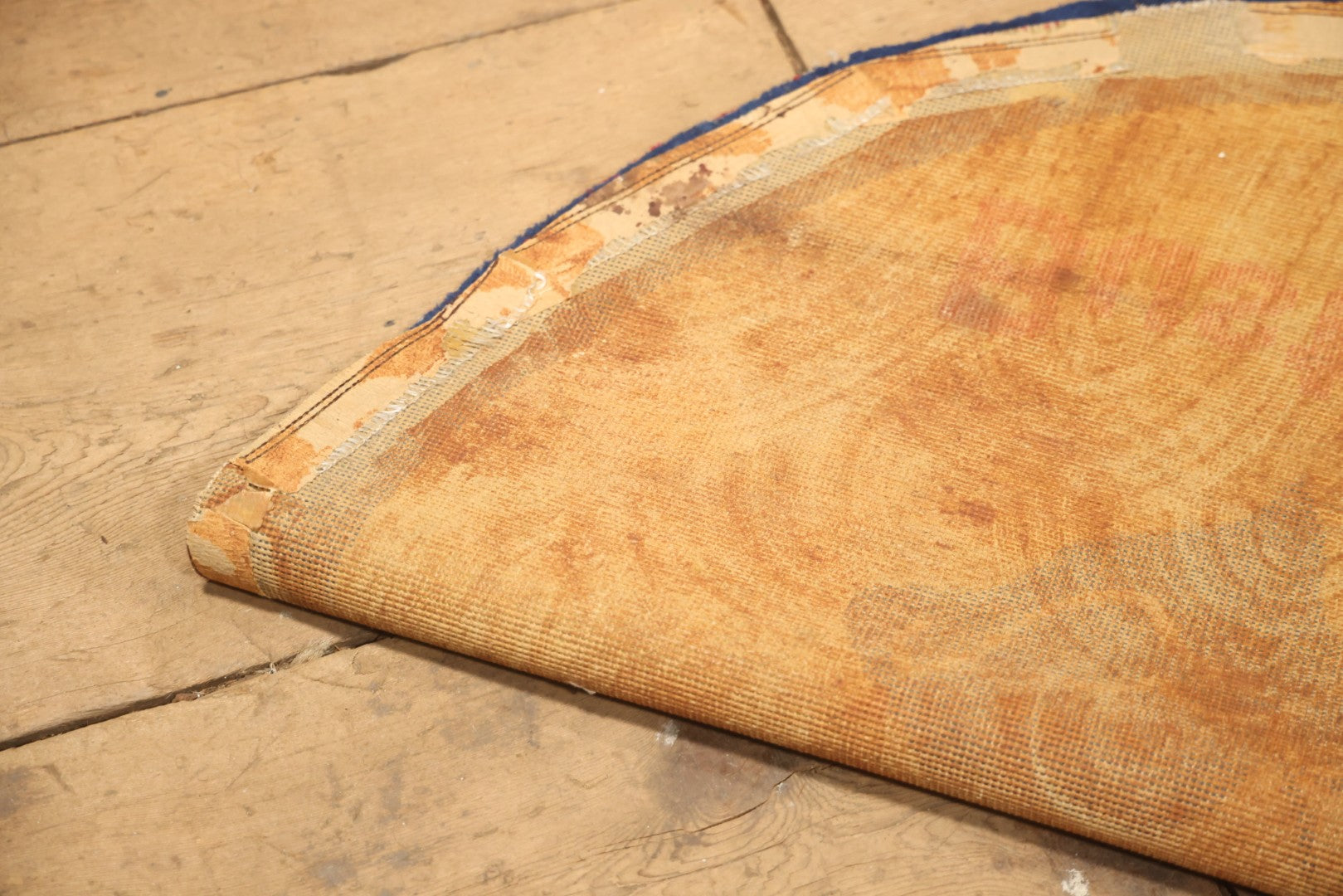 Vintage Buster Brown Round Shoe Store Advertising Rug With Character And Tige Dog Graphic, 52-1/2" X 53-1/2"