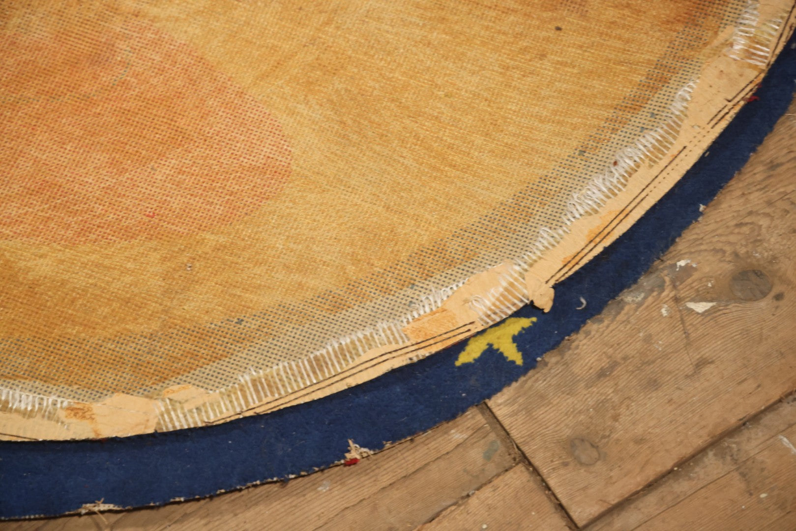 Vintage Buster Brown Round Shoe Store Advertising Rug With Character And Tige Dog Graphic, 52-1/2" X 53-1/2"