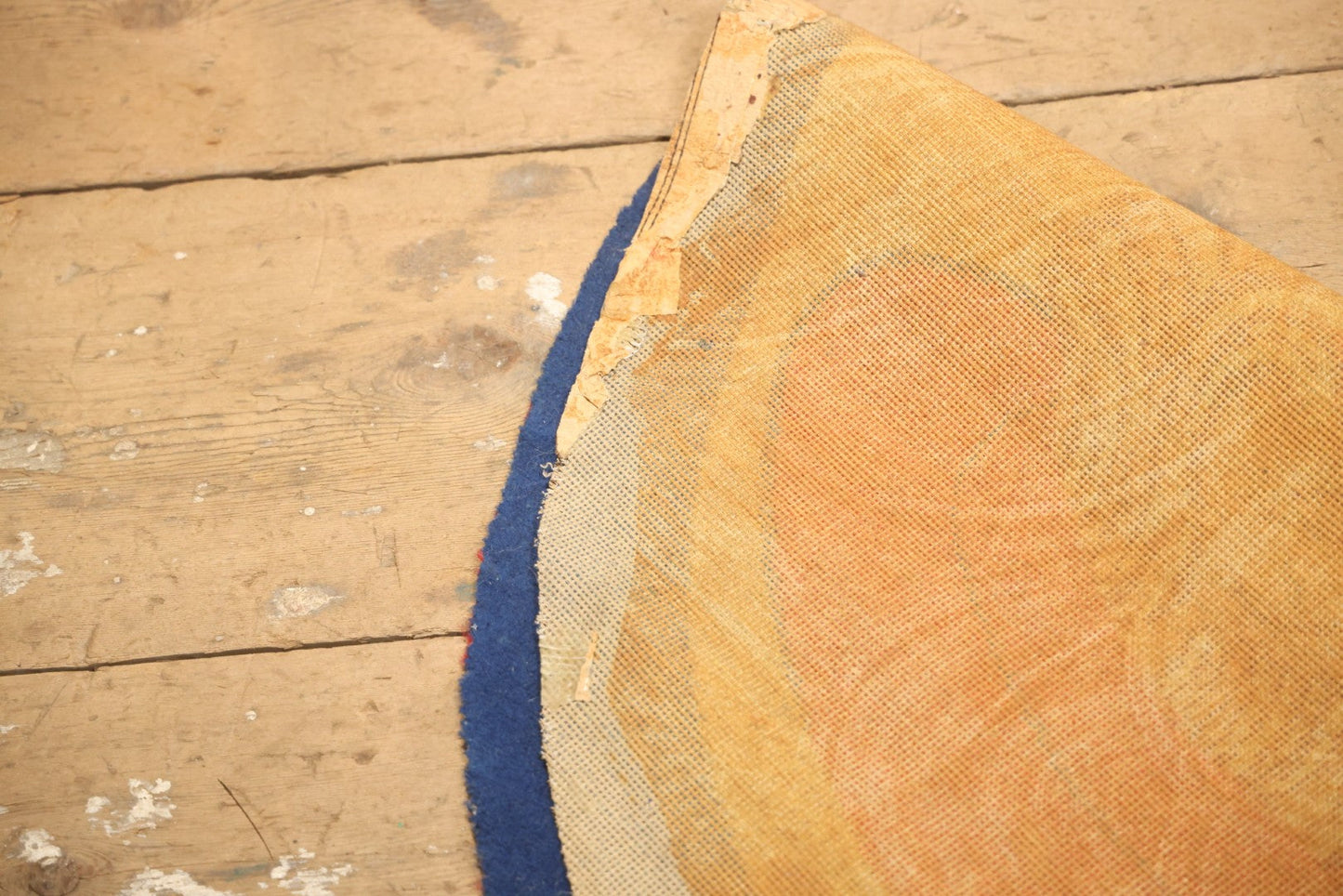 Vintage Buster Brown Round Shoe Store Advertising Rug With Character And Tige Dog Graphic, 52-1/2" X 53-1/2"