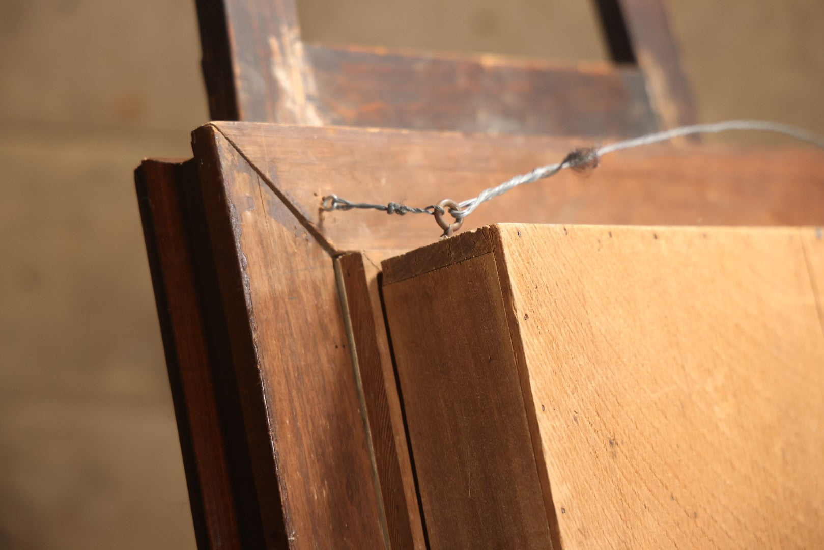Early 20th Century Shadow Box Bridal Keepsake With Feather Flowers And Wedding Photograph, 23-7/8" X 23-7/8"