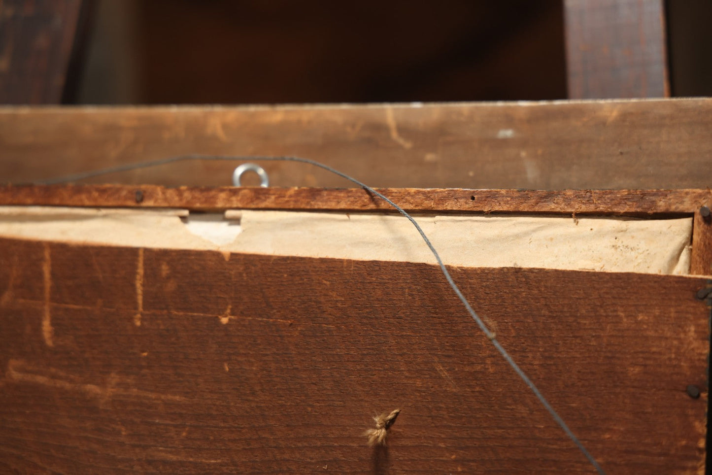 Early 20th Century Shadow Box With Wool Work Flower Horseshoe And Bouquet Arrangement, 24-5/8" X 28-3/8"