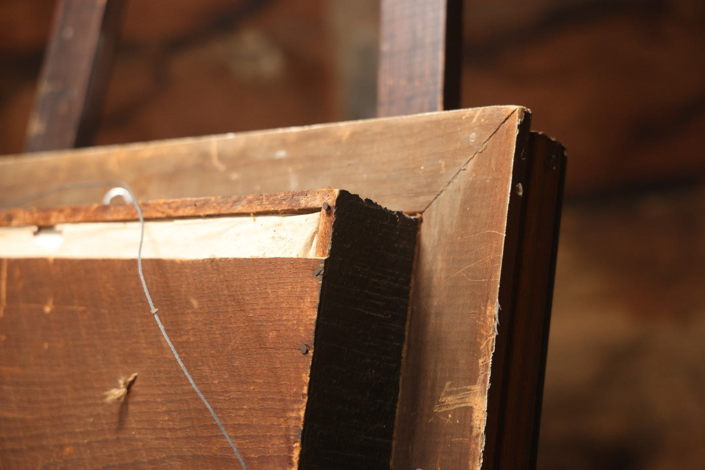 Early 20th Century Shadow Box With Wool Work Flower Horseshoe And Bouquet Arrangement, 24-5/8" X 28-3/8"