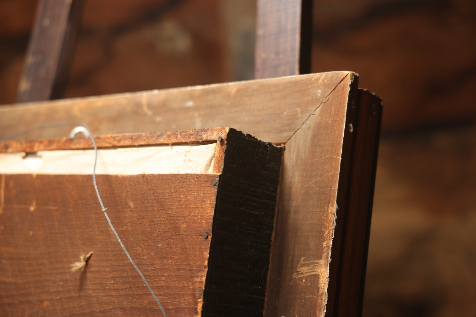 Early 20th Century Shadow Box With Wool Work Flower Horseshoe And Bouquet Arrangement, 24-5/8" X 28-3/8"