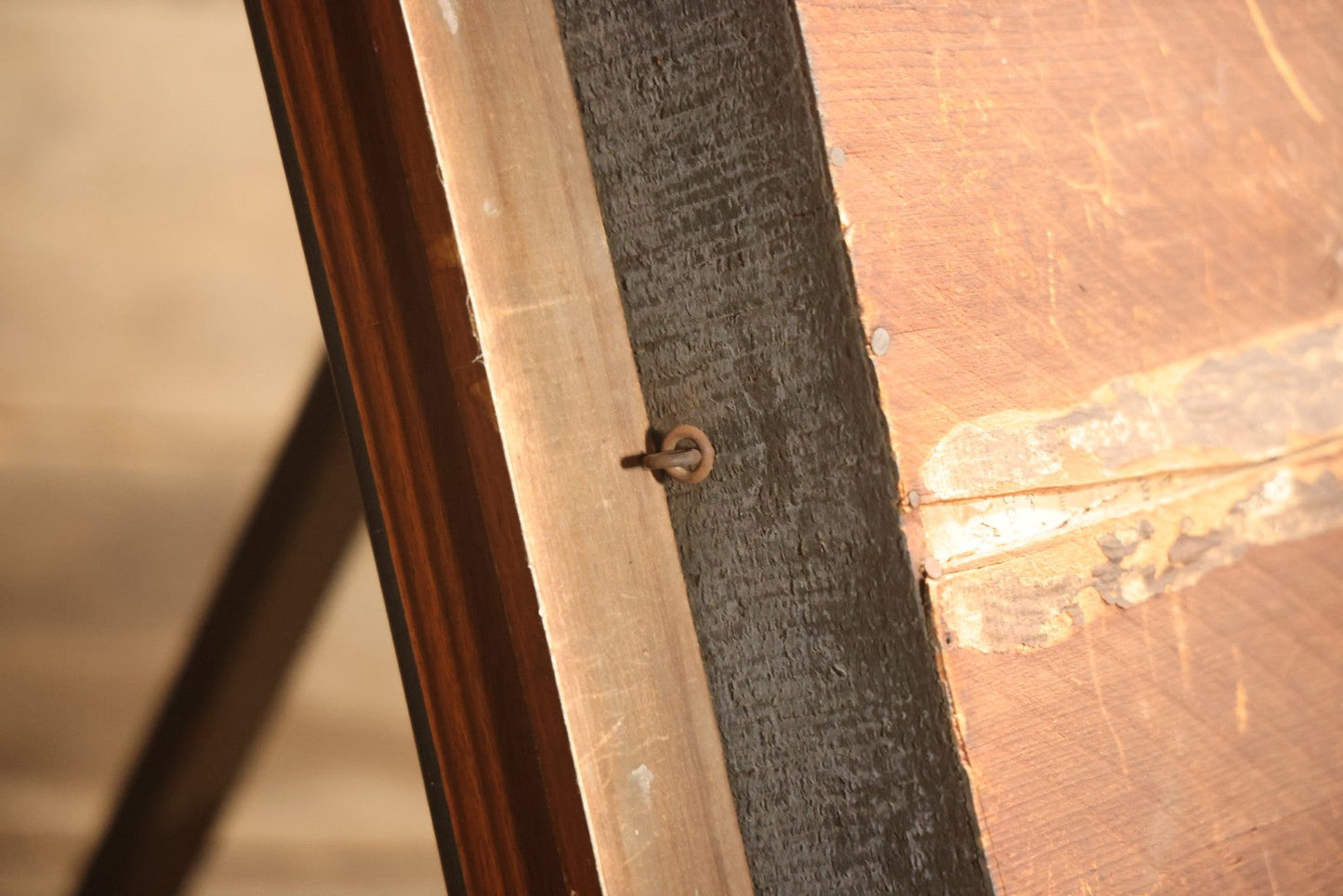 Early 20th Century Shadow Box With Wool Work Flower Horseshoe And Bouquet Arrangement, 24-5/8" X 28-3/8"