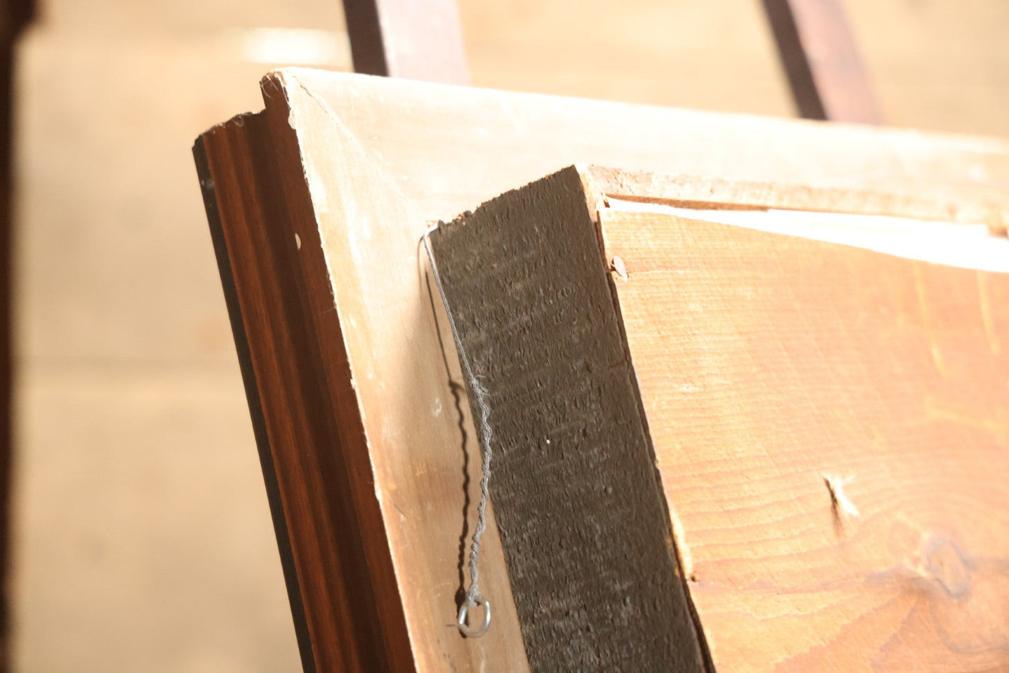Early 20th Century Shadow Box With Wool Work Flower Horseshoe And Bouquet Arrangement, 24-5/8" X 28-3/8"