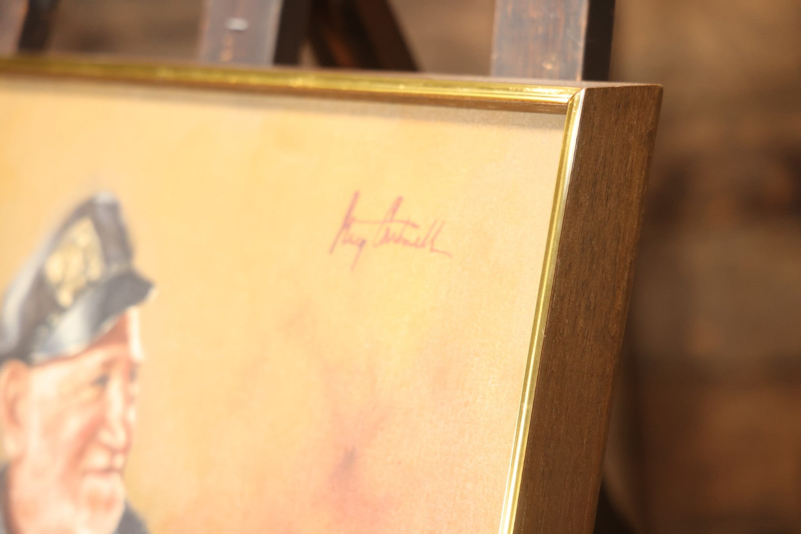 Vintage Late 20th Century Oil On Canvas Portrait Of Elder Sailor, Signed Greg Cartmell, 21-1/8" X 21-1/8"