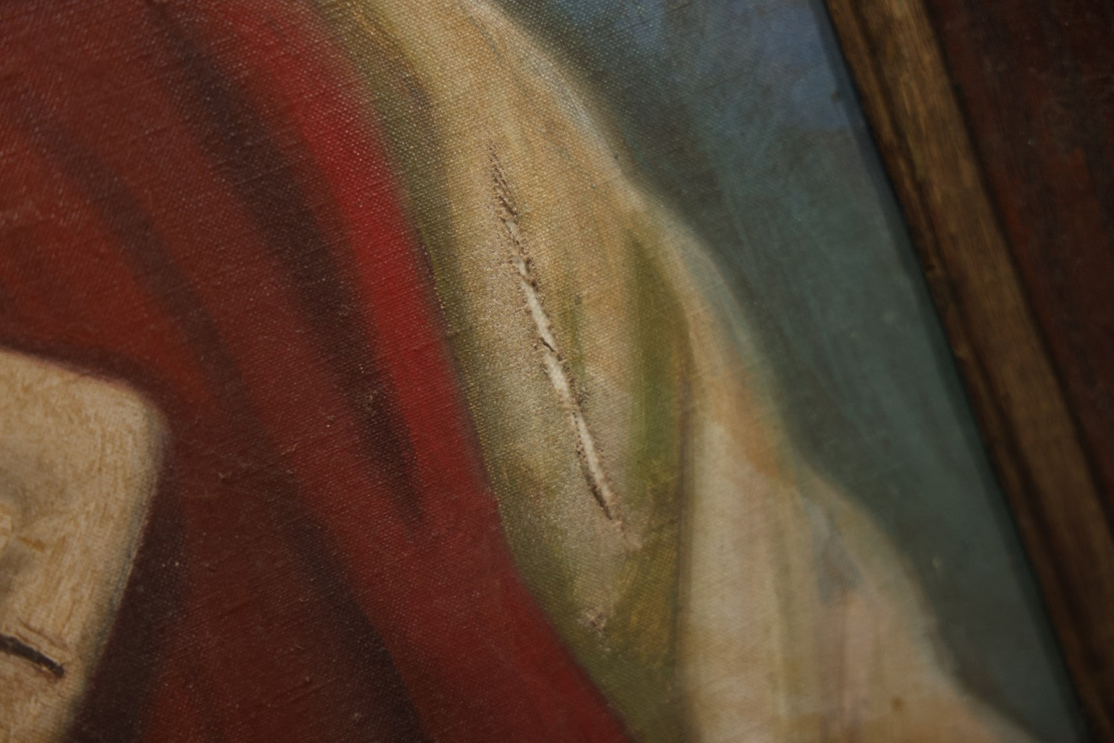 Mid-20th Century Oil On Canvas Portrait Of Elder Alpine Gentleman With Pipe, Signed Gussich, 23-3/4" X 27-3/4"