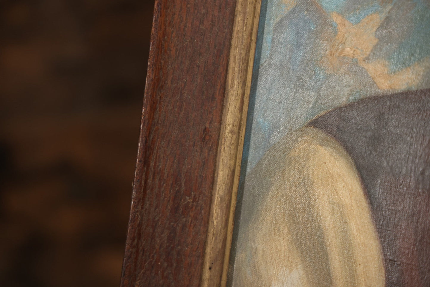 Mid-20th Century Oil On Canvas Portrait Of Elder Alpine Gentleman With Pipe, Signed Gussich, 23-3/4" X 27-3/4"