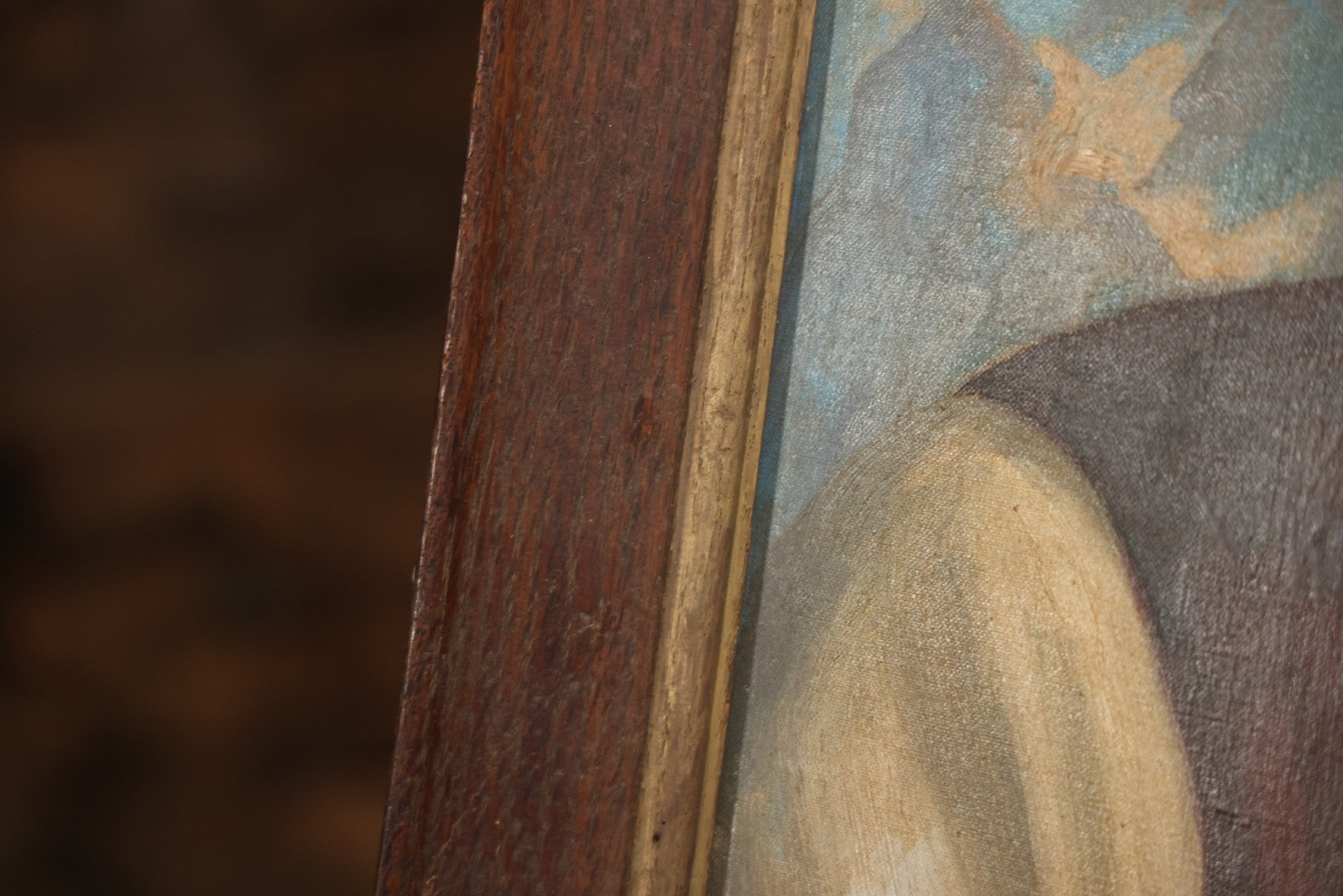 Mid-20th Century Oil On Canvas Portrait Of Elder Alpine Gentleman With Pipe, Signed Gussich, 23-3/4" X 27-3/4"