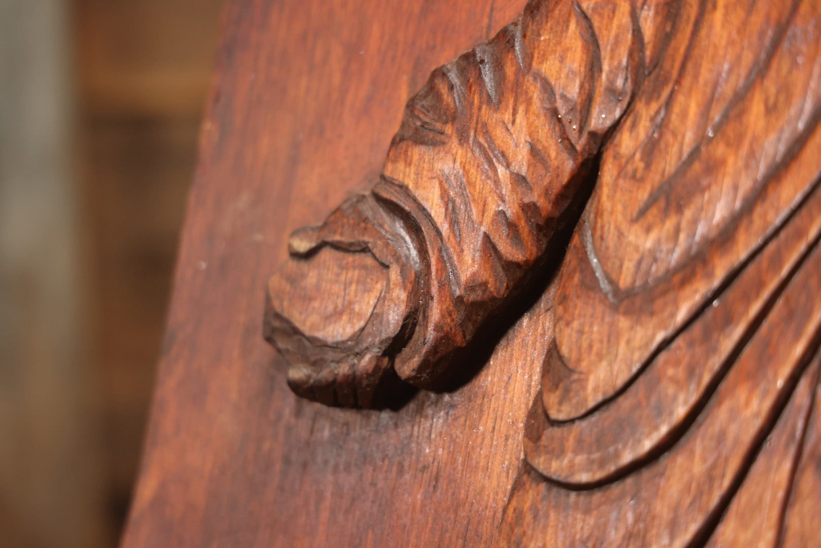 Vintage 1980 Hand-Carved Folk Art Wood Religious Wall Plaque Of Jesus Christ, Signed J. Kozey, 19-3/8" X 25-7/8"