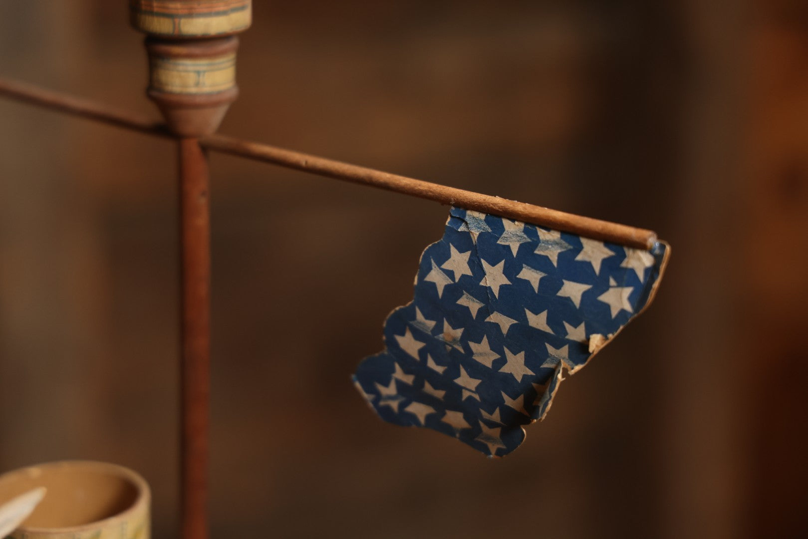 Early 20th Century “Uncle Sam” Paper Lithographed And Wood Pull Toy Battleship, 32" L