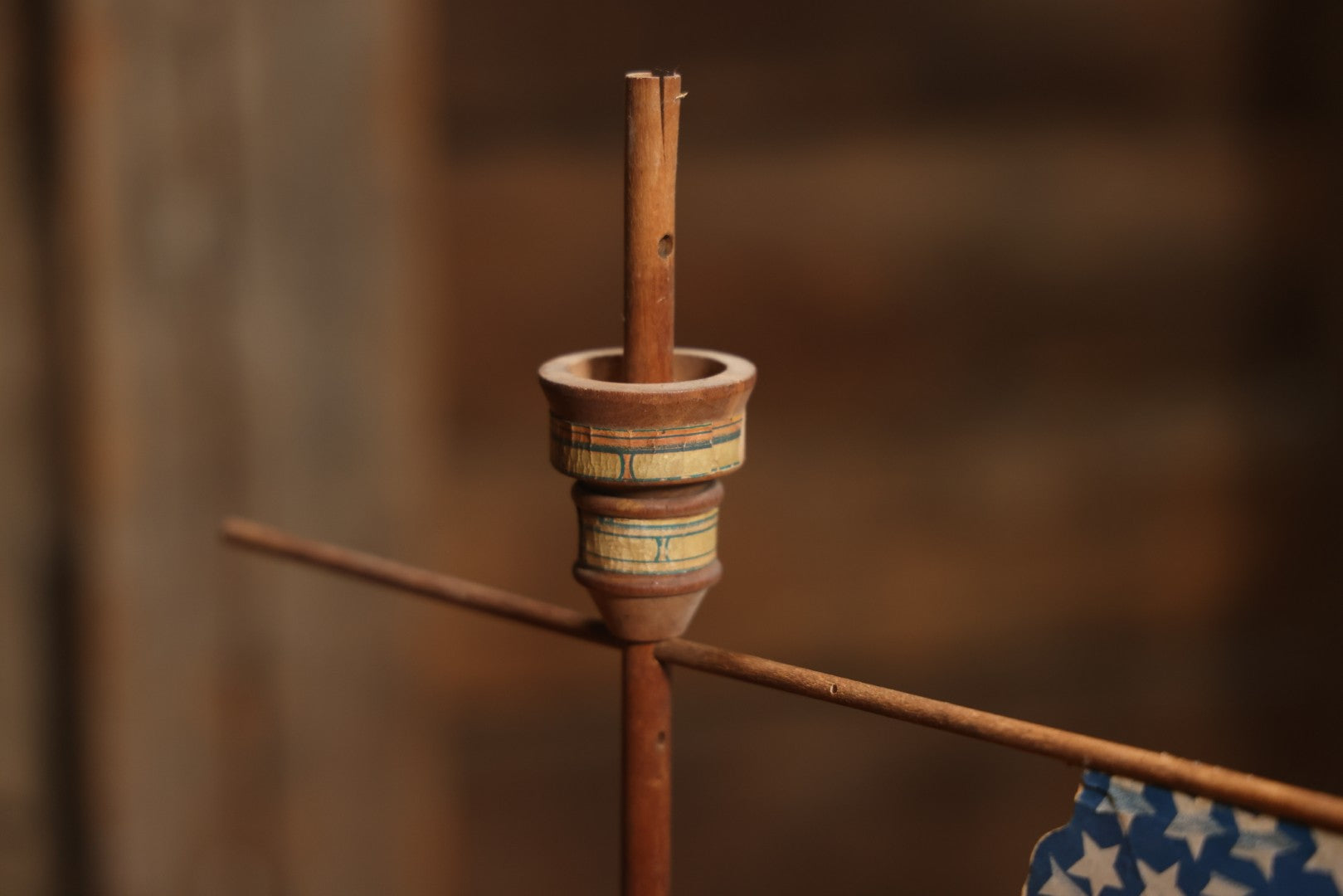 Early 20th Century “Uncle Sam” Paper Lithographed And Wood Pull Toy Battleship, 32" L