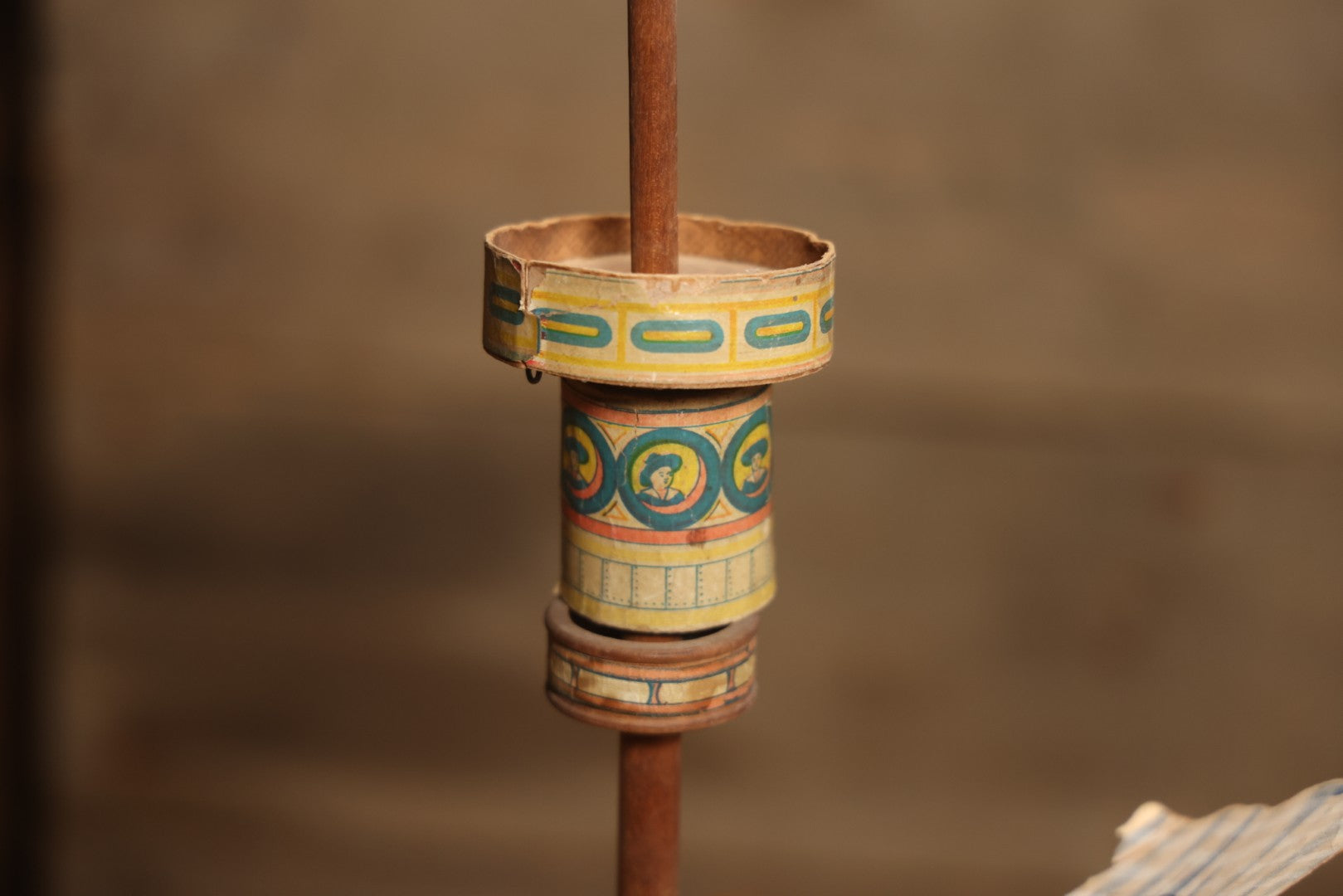 Early 20th Century “Uncle Sam” Paper Lithographed And Wood Pull Toy Battleship, 32" L