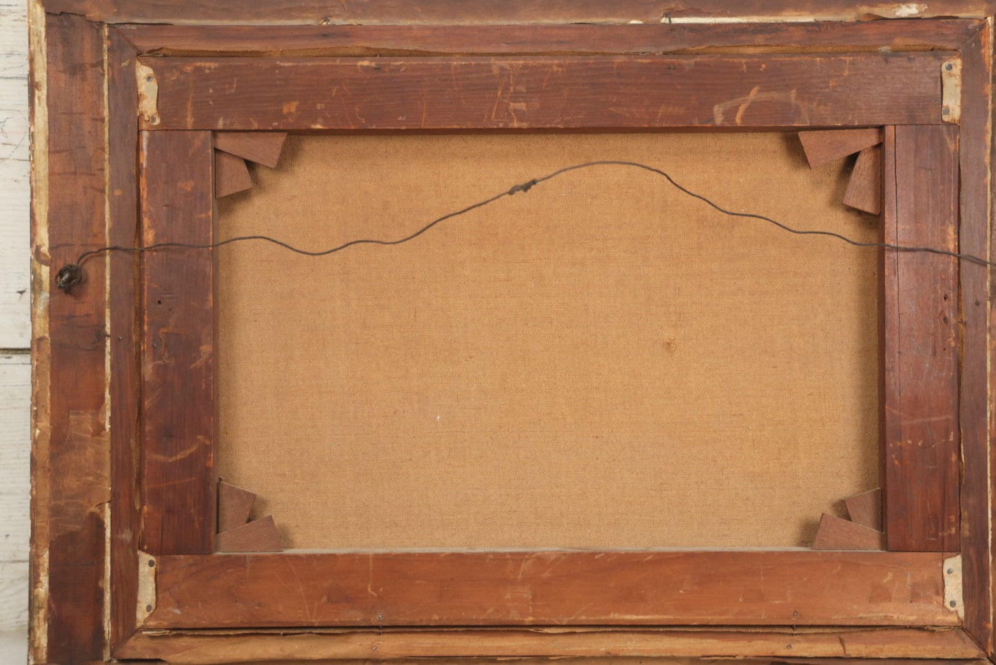 Lot 001 - Antique Oil On Canvas Maritime Nautical Painting With Sailing Ships, Gilt Gesso Frame, Note Holes And Paint Losses, 25-3/4" x 20"