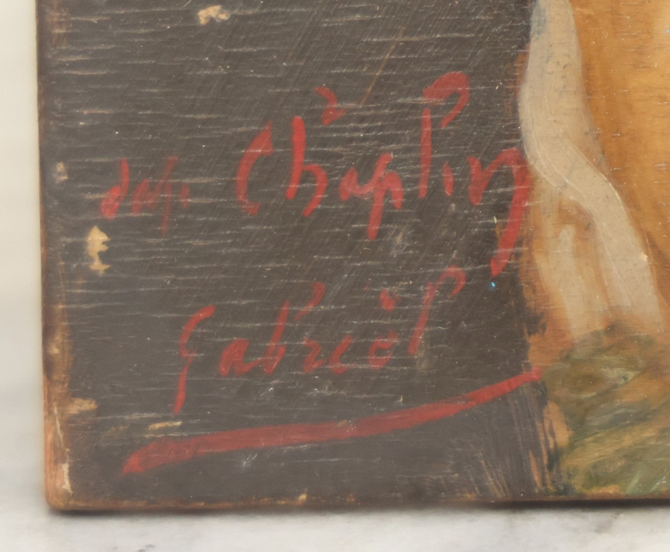 Lot 002 - Antique Oil On Wood Panel Portrait Painting Of A Woman In White Gown With Star Ornament In Hair, Signed Lower Left, Circa Late 19th Century, 8-1/2" x 10-3/4"