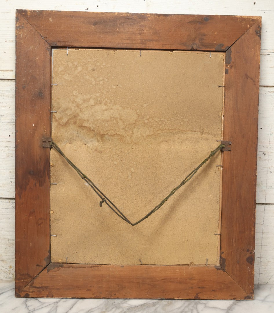 Lot 004 - Pair Of Antique Religious Devotional Chromolithograph Prints Depicting The Immaculate Heart Of The Mary And Jesus Christ, In Matching Gesso Frames, 22-3/4" x 26-5/8" Each