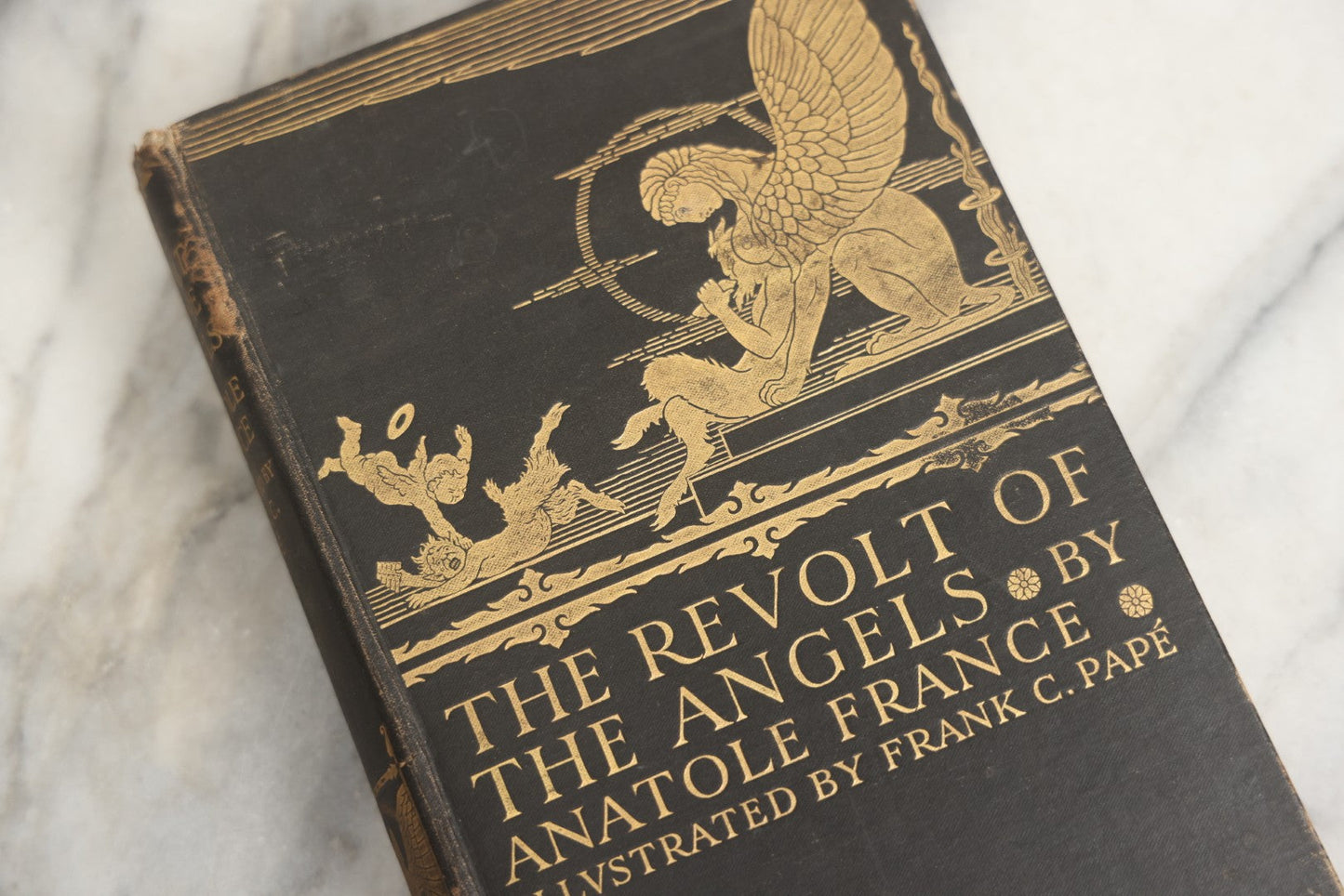 Lot 008 - "The Revolt Of The Angels" Antique Illustrated Book By Anatole France, Illustrated By Frank C. Papé, Published By Dodd, Mead & Company, New York, 1924, Illustrations Include Sphinx, Pan, Satyrs, Cupid, Heralds In Gas Masks, Deckled Edges