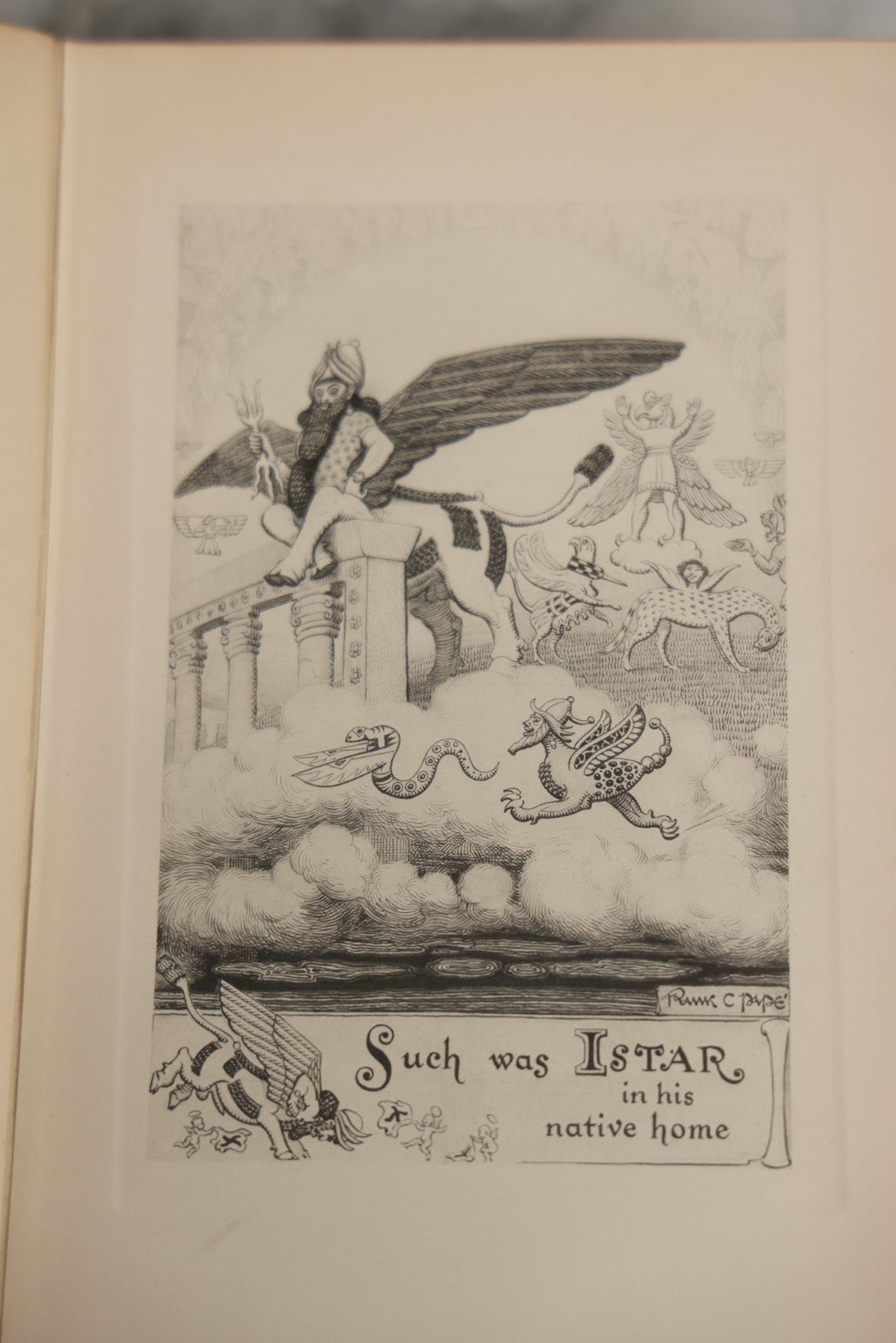 Lot 008 - "The Revolt Of The Angels" Antique Illustrated Book By Anatole France, Illustrated By Frank C. Papé, Published By Dodd, Mead & Company, New York, 1924, Illustrations Include Sphinx, Pan, Satyrs, Cupid, Heralds In Gas Masks, Deckled Edges