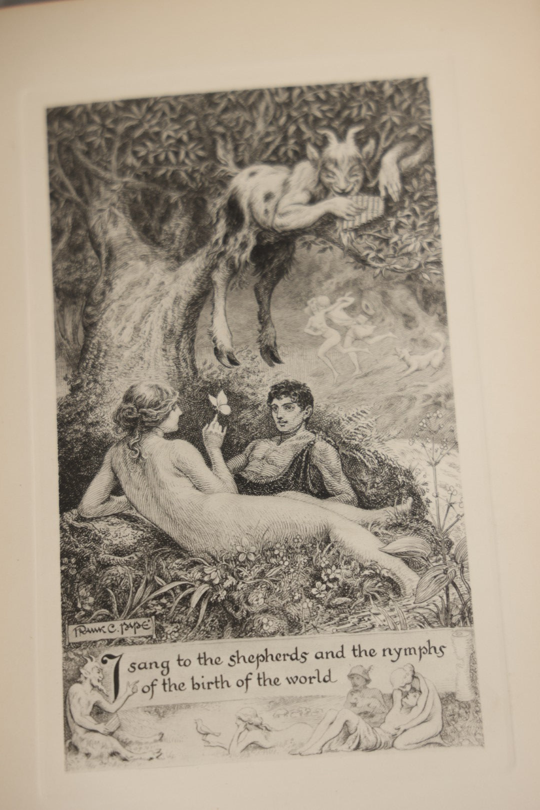 Lot 008 - "The Revolt Of The Angels" Antique Illustrated Book By Anatole France, Illustrated By Frank C. Papé, Published By Dodd, Mead & Company, New York, 1924, Illustrations Include Sphinx, Pan, Satyrs, Cupid, Heralds In Gas Masks, Deckled Edges