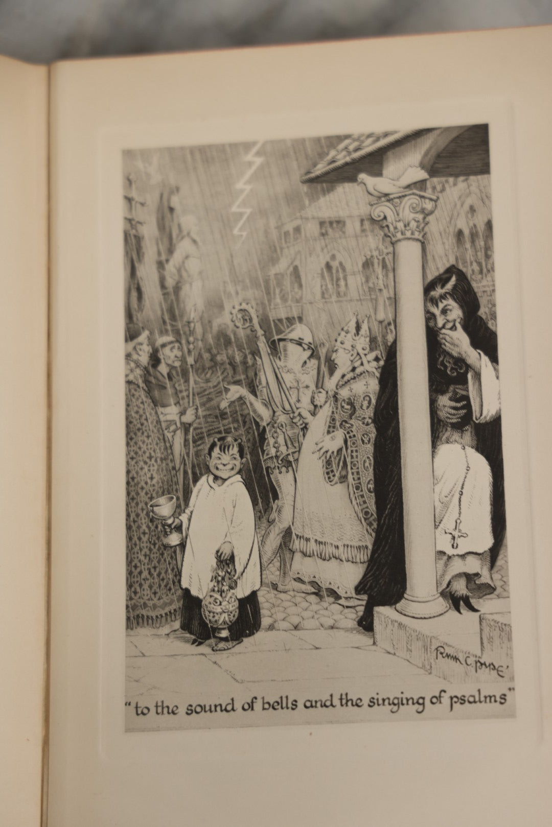 Lot 008 - "The Revolt Of The Angels" Antique Illustrated Book By Anatole France, Illustrated By Frank C. Papé, Published By Dodd, Mead & Company, New York, 1924, Illustrations Include Sphinx, Pan, Satyrs, Cupid, Heralds In Gas Masks, Deckled Edges