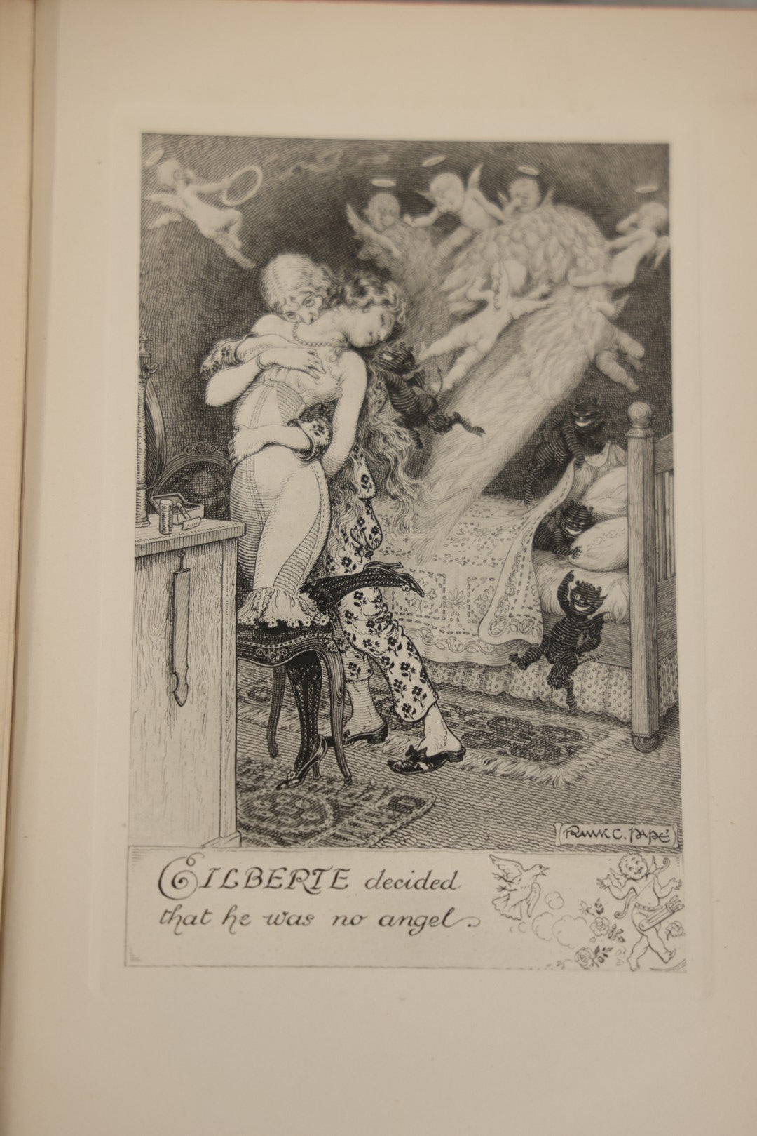 Lot 008 - "The Revolt Of The Angels" Antique Illustrated Book By Anatole France, Illustrated By Frank C. Papé, Published By Dodd, Mead & Company, New York, 1924, Illustrations Include Sphinx, Pan, Satyrs, Cupid, Heralds In Gas Masks, Deckled Edges