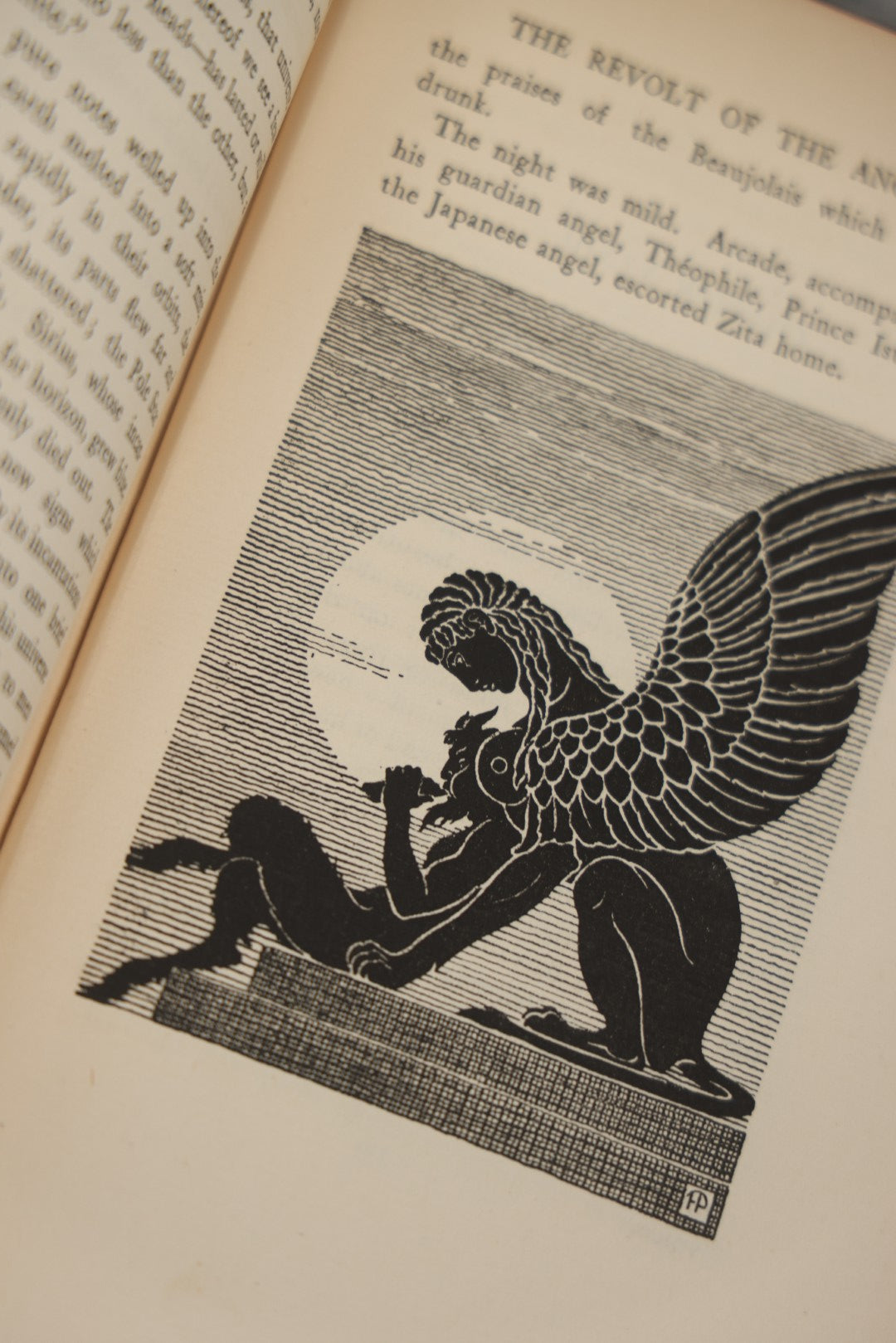 Lot 008 - "The Revolt Of The Angels" Antique Illustrated Book By Anatole France, Illustrated By Frank C. Papé, Published By Dodd, Mead & Company, New York, 1924, Illustrations Include Sphinx, Pan, Satyrs, Cupid, Heralds In Gas Masks, Deckled Edges