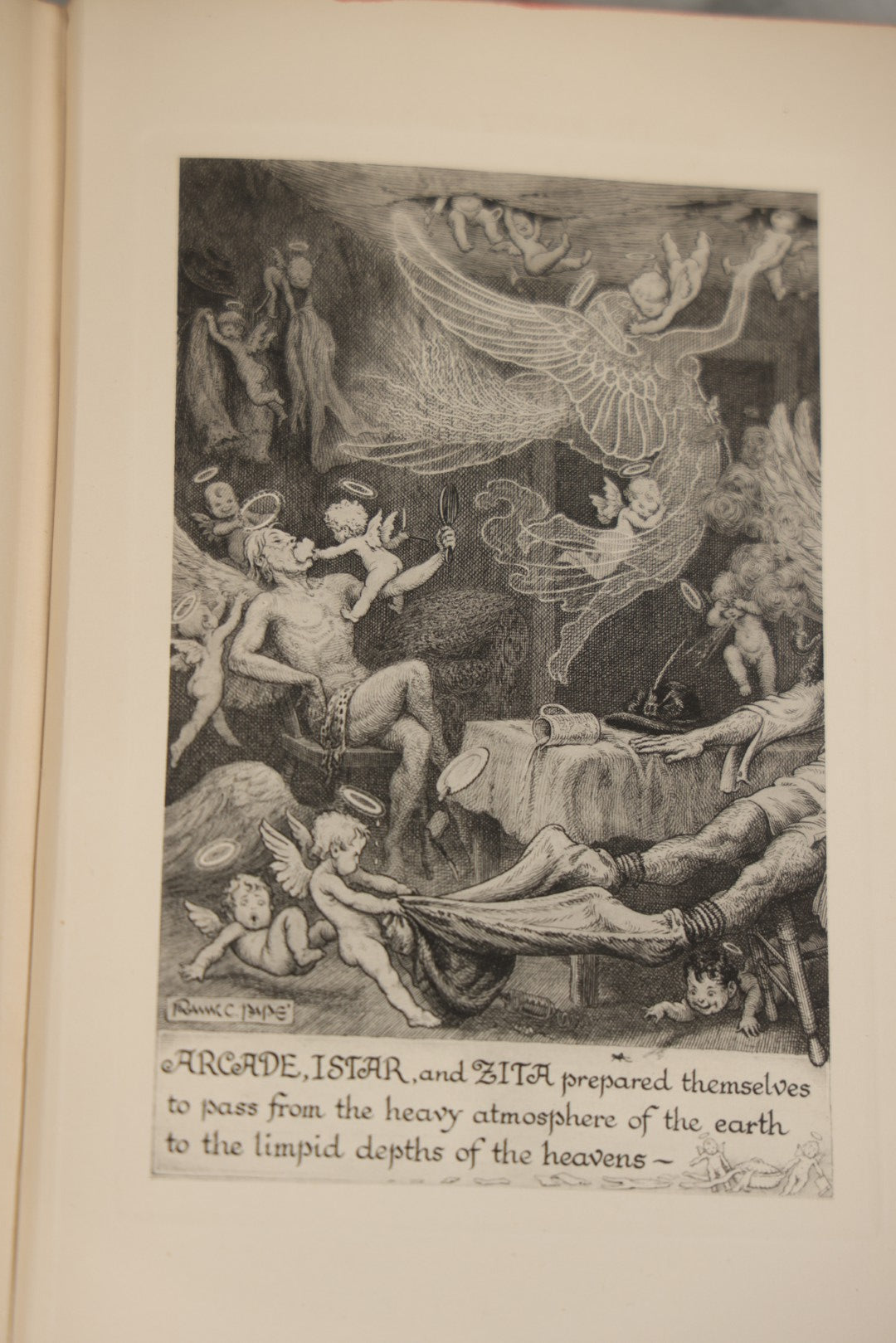 Lot 008 - "The Revolt Of The Angels" Antique Illustrated Book By Anatole France, Illustrated By Frank C. Papé, Published By Dodd, Mead & Company, New York, 1924, Illustrations Include Sphinx, Pan, Satyrs, Cupid, Heralds In Gas Masks, Deckled Edges
