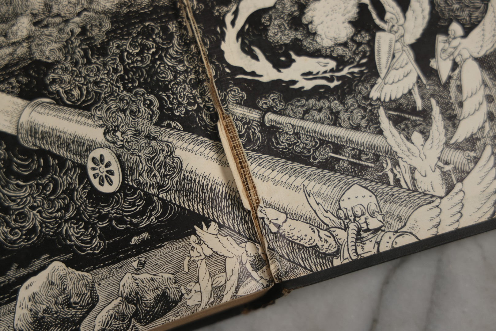 Lot 008 - "The Revolt Of The Angels" Antique Illustrated Book By Anatole France, Illustrated By Frank C. Papé, Published By Dodd, Mead & Company, New York, 1924, Illustrations Include Sphinx, Pan, Satyrs, Cupid, Heralds In Gas Masks, Deckled Edges