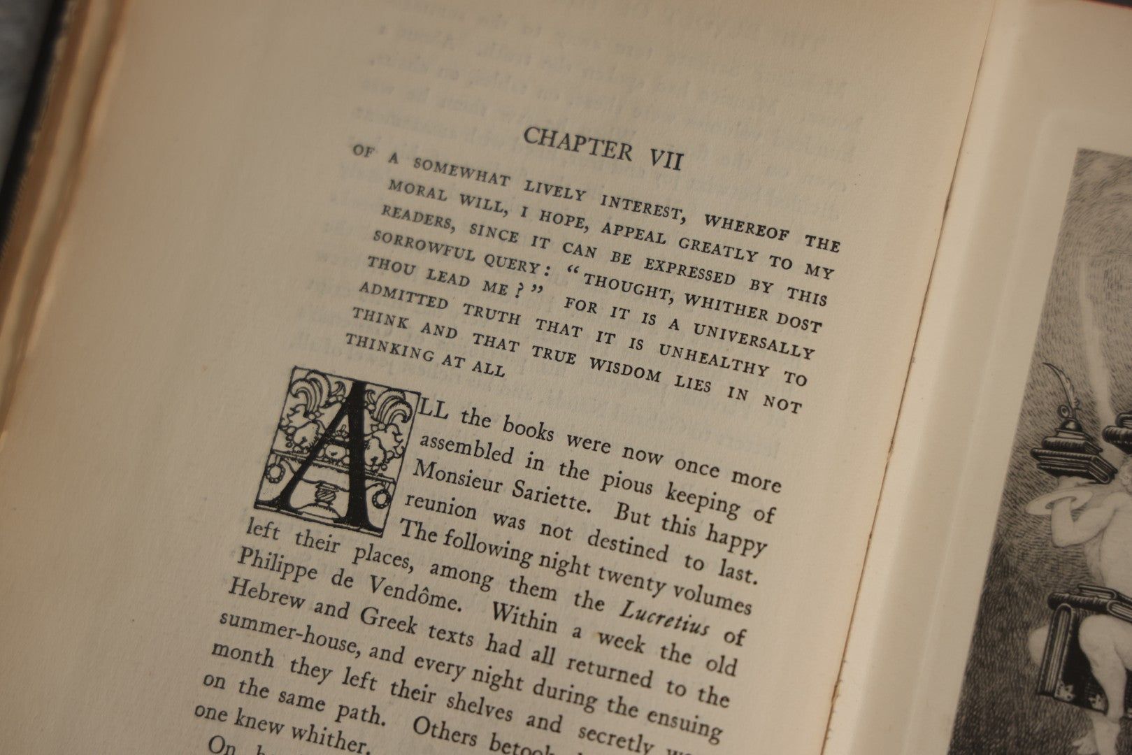 Lot 008 - "The Revolt Of The Angels" Antique Illustrated Book By Anatole France, Illustrated By Frank C. Papé, Published By Dodd, Mead & Company, New York, 1924, Illustrations Include Sphinx, Pan, Satyrs, Cupid, Heralds In Gas Masks, Deckled Edges