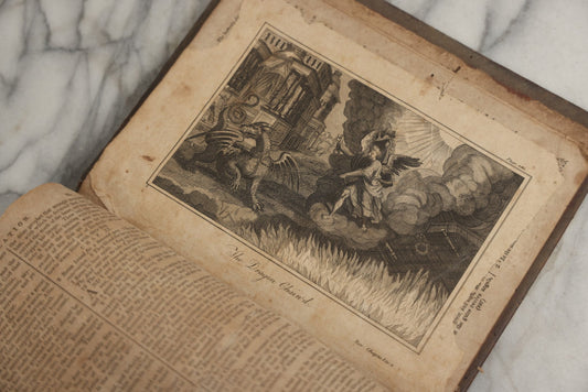 Lot 009 - Antique Leather Bound Family Holy Bible, King James Version, Handwritten Wilder Family Records Dating From 1737-1855, Printed By John Holbrook, Brattleborough, Vermont, Circa 1816, Note Missing Front Pages