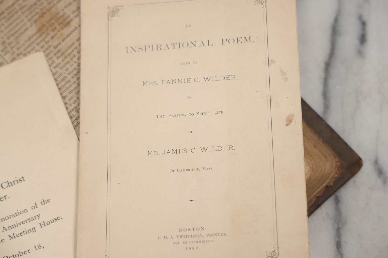 Lot 009 - Antique Leather Bound Family Holy Bible, King James Version, Handwritten Wilder Family Records Dating From 1737-1855, Printed By John Holbrook, Brattleborough, Vermont, Circa 1816, Note Missing Front Pages