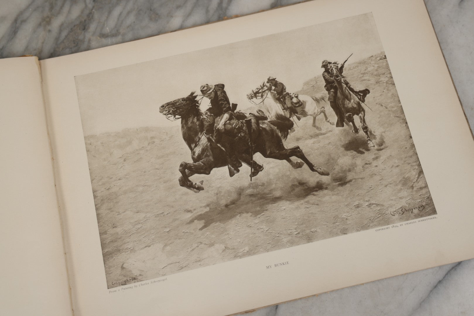 Lot 010 - "My Bunkie And Others" Collected Artistic Works Of Charles Schreyvogel, Signed By The Artist With Christmas 1909 Inscription "To My Friend O. A. Lehman," Published By Moffat, Yard & Company, New York, 1909