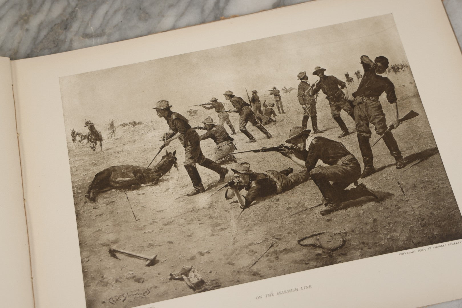 Lot 010 - "My Bunkie And Others" Collected Artistic Works Of Charles Schreyvogel, Signed By The Artist With Christmas 1909 Inscription "To My Friend O. A. Lehman," Published By Moffat, Yard & Company, New York, 1909