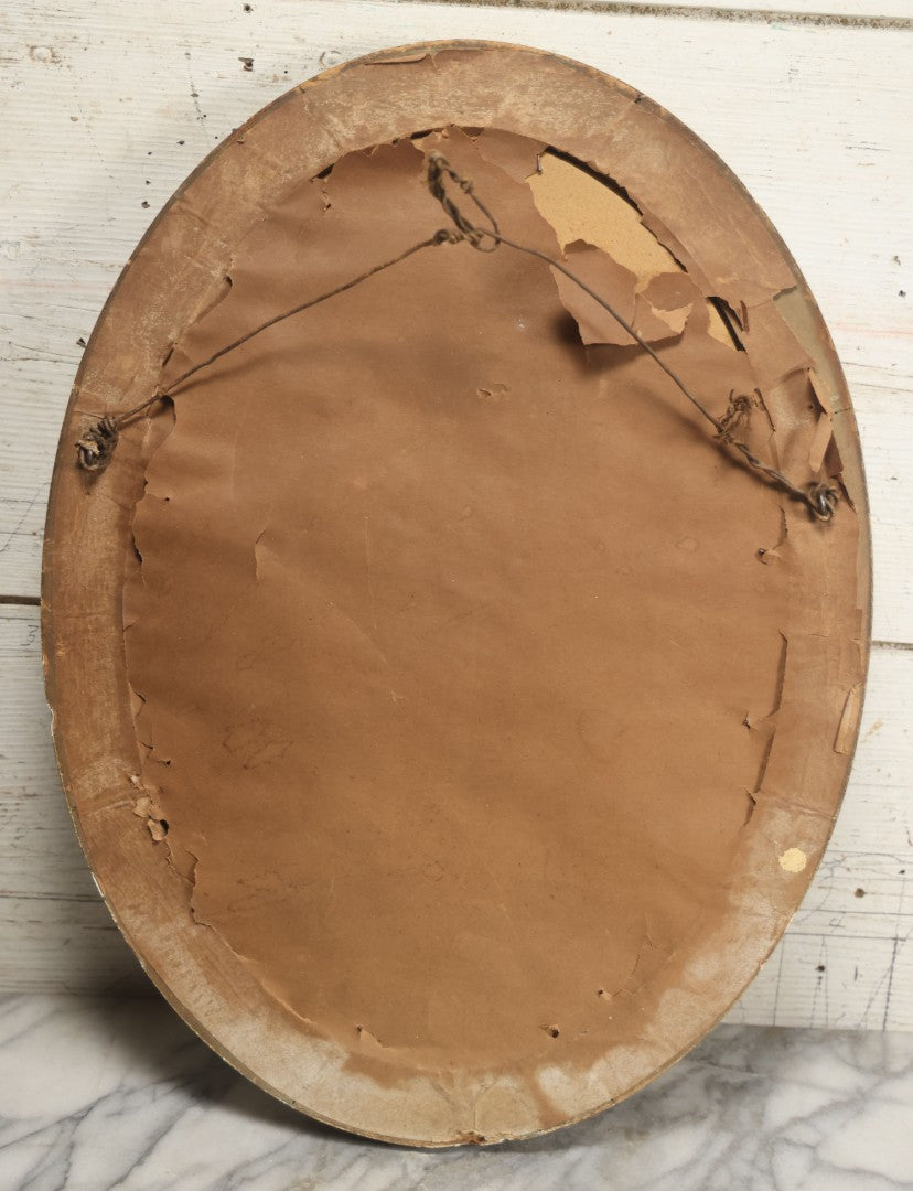 Lot 017 - Antique Sepia Toned Color Tinted Photograph Of Two Brothers In Matching Outfits In Bubble Glass Frame, 14-7/8" x 19-7/8"