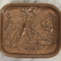 Lot 023 - Antique Cast Bronze Relief Tray “The Hangover” With Caricatured Figure And Imps, Circa Early 20th Century