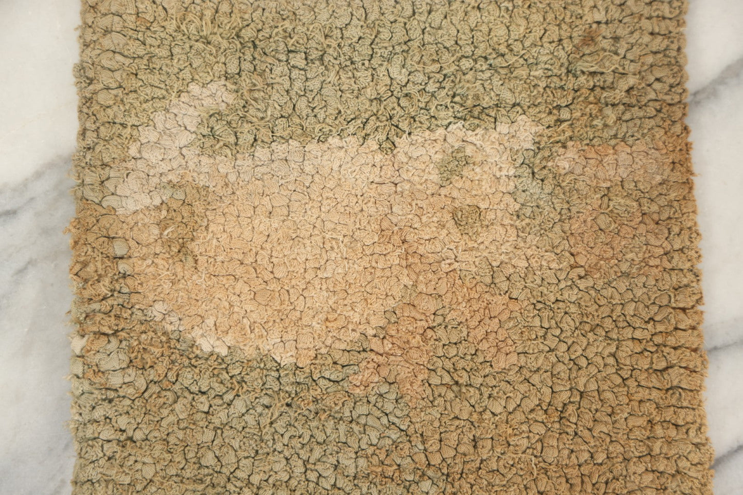 Lot 027 - Antique Hooked Rug Mat With Cat And "This Is Mine" Motto, Note Dirty, 17-1/4" x 10-3/4"