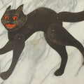 Lot 029 - Vintage Beistle Jointed Die-Cut Scratch Cat Halloween Decoration, Made In U.S.A.