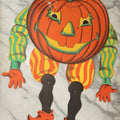 Lot 033 - Vintage Beistle Jointed Die-Cut Dancing Pumpkin Jack O'Lantern Man Halloween Decoration, Made In U.S.A.