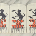 Lot 036 - Grouping Of Five N.O.S. New Old Stock Vintage Halloween Trick-Or-Treat Bags With Black Cat On Fence And Bats Design