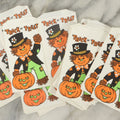 Lot 038 - Grouping Of 15+ N.O.S. New Old Stock Vintage Halloween Trick-Or-Treat Bags With Smiling Scarecrow And Jack O'Lantern, Fun World, Glen Cove Ny, Item No. 9434, Made In U.S.A.