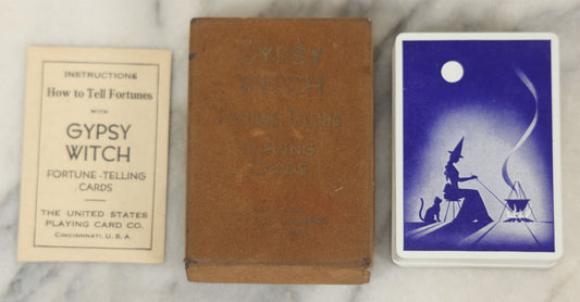 Lot 044 - Vintage Gypsy Witch Fortune-Telling Playing Cards By United States Playing Card Co., Cincinnati Ohio, Complete Deck With Instructions And Box
