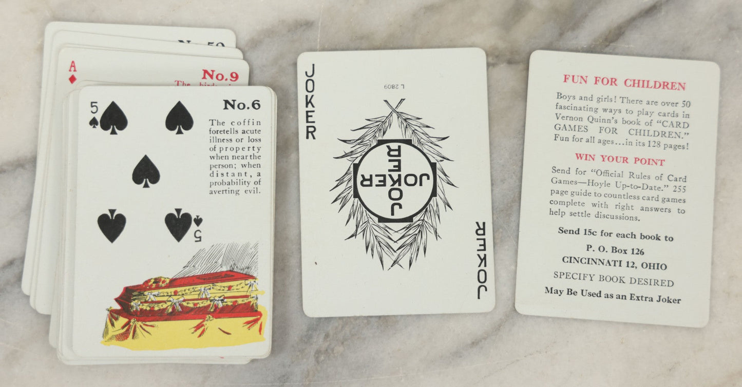 Lot 044 - Vintage Gypsy Witch Fortune-Telling Playing Cards By United States Playing Card Co., Cincinnati Ohio, Complete Deck With Instructions And Box