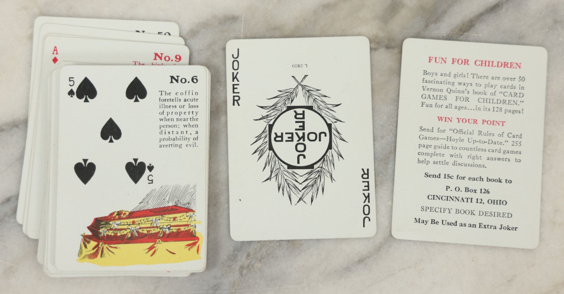 Lot 044 - Vintage Gypsy Witch Fortune-Telling Playing Cards By United States Playing Card Co., Cincinnati Ohio, Complete Deck With Instructions And Box