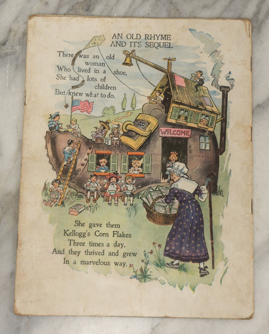 Lot 047 - Antique Kellogg's Cereal Advertising Book, "Funny Jungleland Moving Pictures" With Anthropomorphic Animals, Pages Flip To MIX And Match Heads, Outfits, Bodies, Copyright 1909 By W.K. Kellogg, Battle Creek, Michigan 