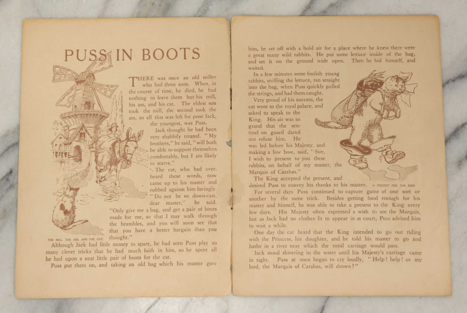 Lot 048 - Antique Children's Book "Puss-In-Boots," Published By McLoughlin Bros., New York, Copyright 1907, Fairyland Series