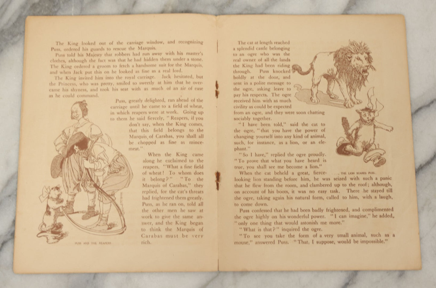 Lot 048 - Antique Children's Book "Puss-In-Boots," Published By McLoughlin Bros., New York, Copyright 1907, Fairyland Series