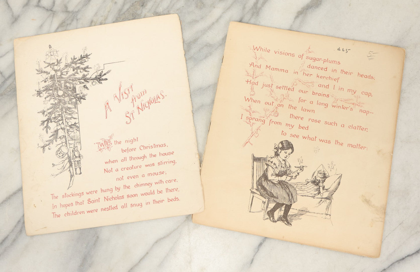 Lot 050 - Antique Children's Book "The Night Before Christmas Or A Visit Of St. Nicholas," With Chromolithograph Illustrations, Published By McLoughlin Bros., New York, 1896