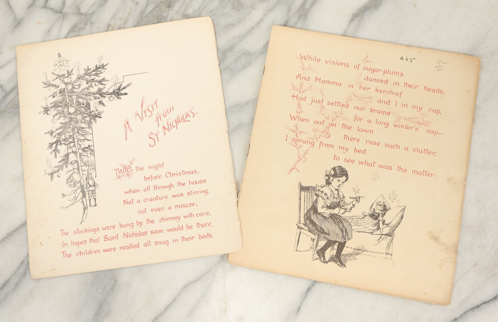 Lot 050 - Antique Children's Book "The Night Before Christmas Or A Visit Of St. Nicholas," With Chromolithograph Illustrations, Published By McLoughlin Bros., New York, 1896