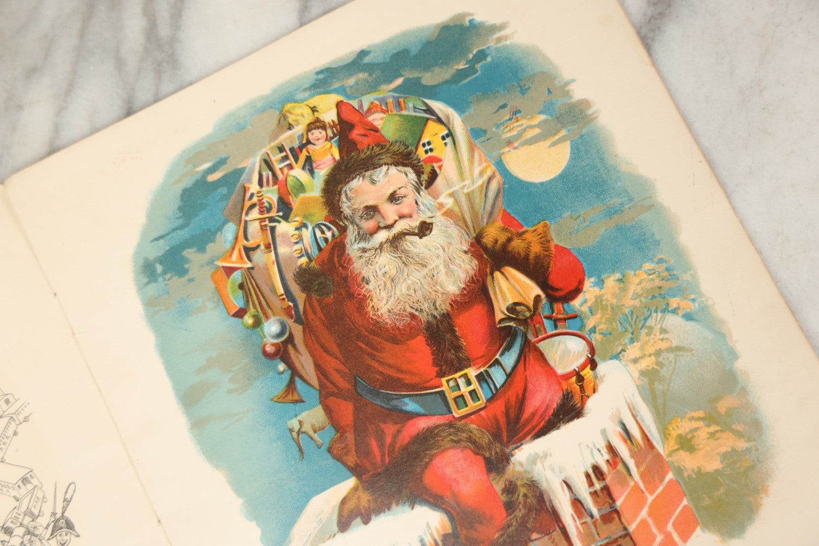 Lot 050 - Antique Children's Book "The Night Before Christmas Or A Visit Of St. Nicholas," With Chromolithograph Illustrations, Published By McLoughlin Bros., New York, 1896